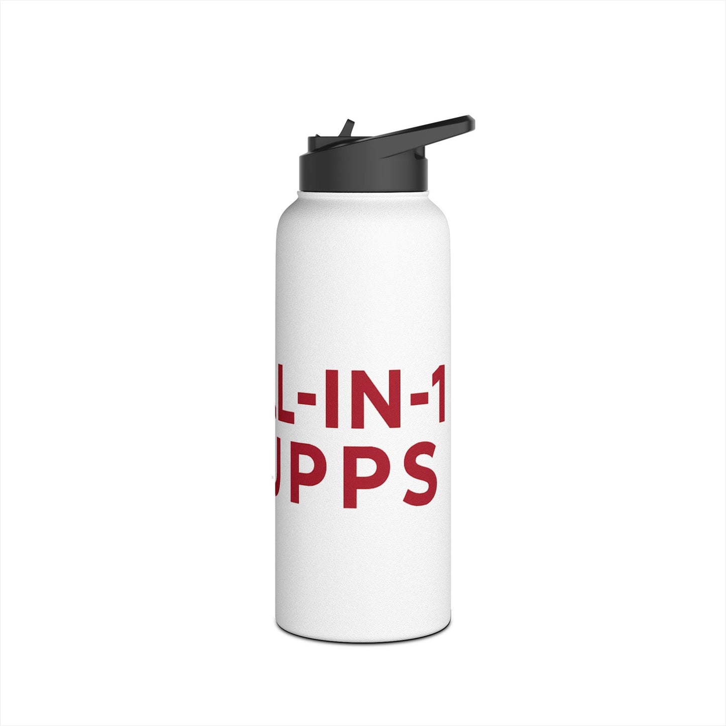 All‑In-1 Supps Stainless Steel Water Bottle — Red Shield Logo