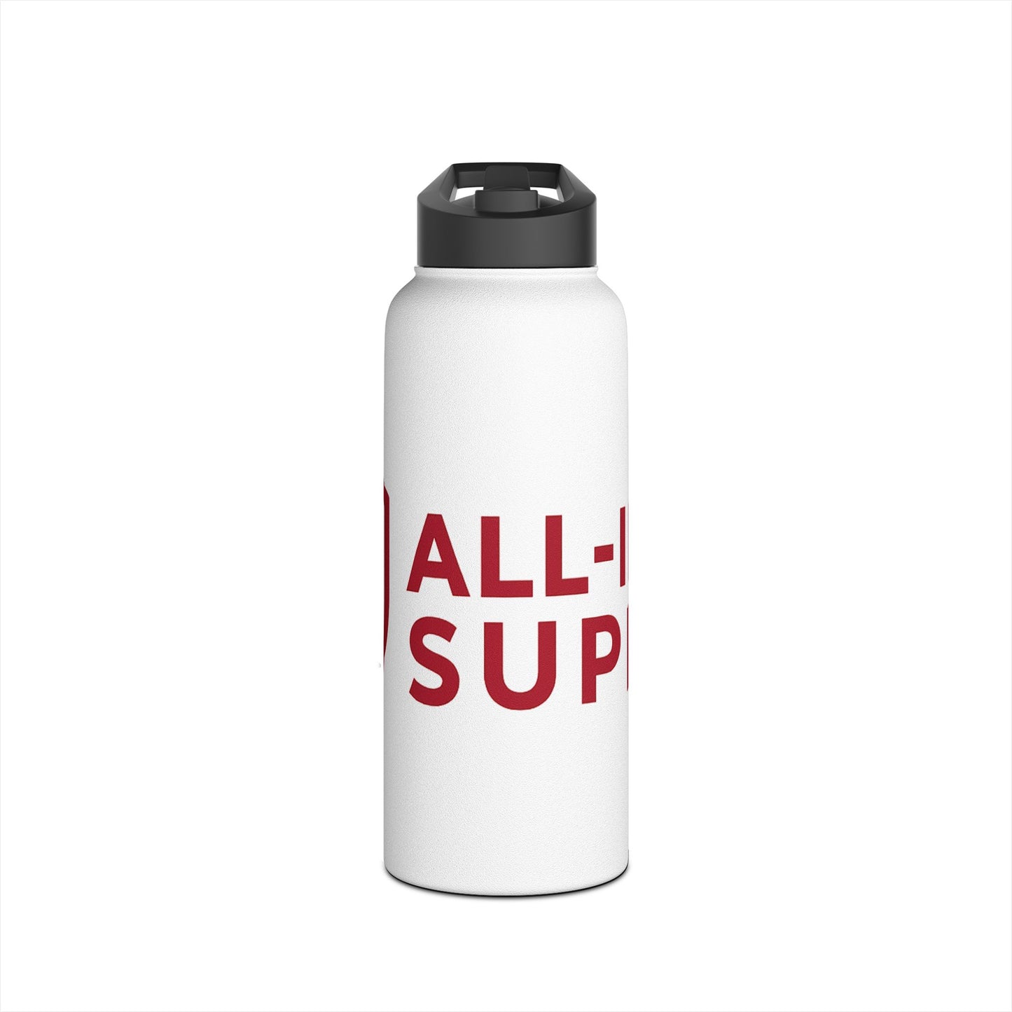 All‑In-1 Supps Stainless Steel Water Bottle — Red Shield Logo