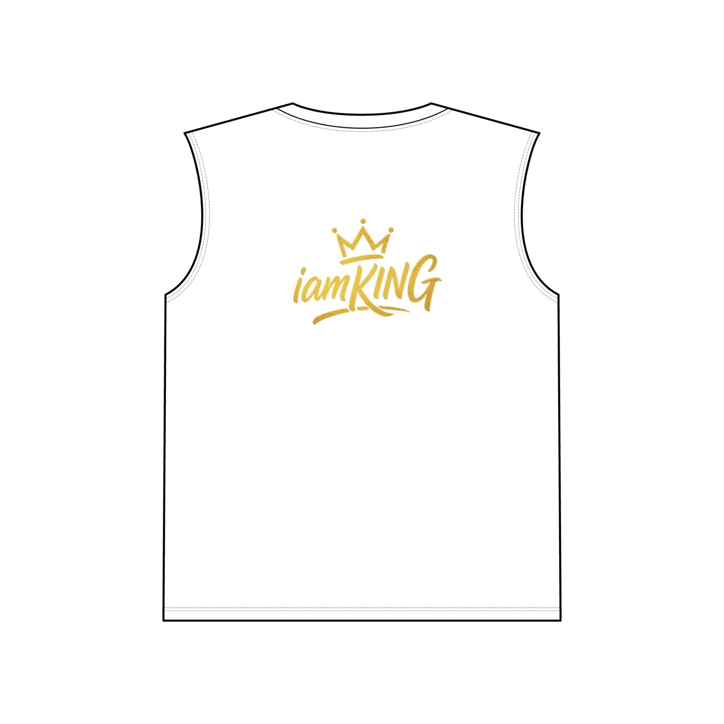 iamKing Muscle Tank — Sleeveless Graphic Tank Top with Gold Crown Logo