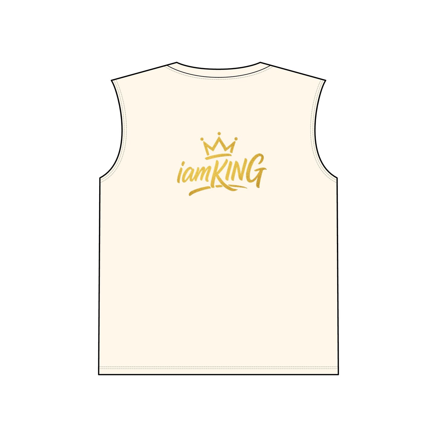 iamKing Muscle Tank — Sleeveless Graphic Tank Top with Gold Crown Logo