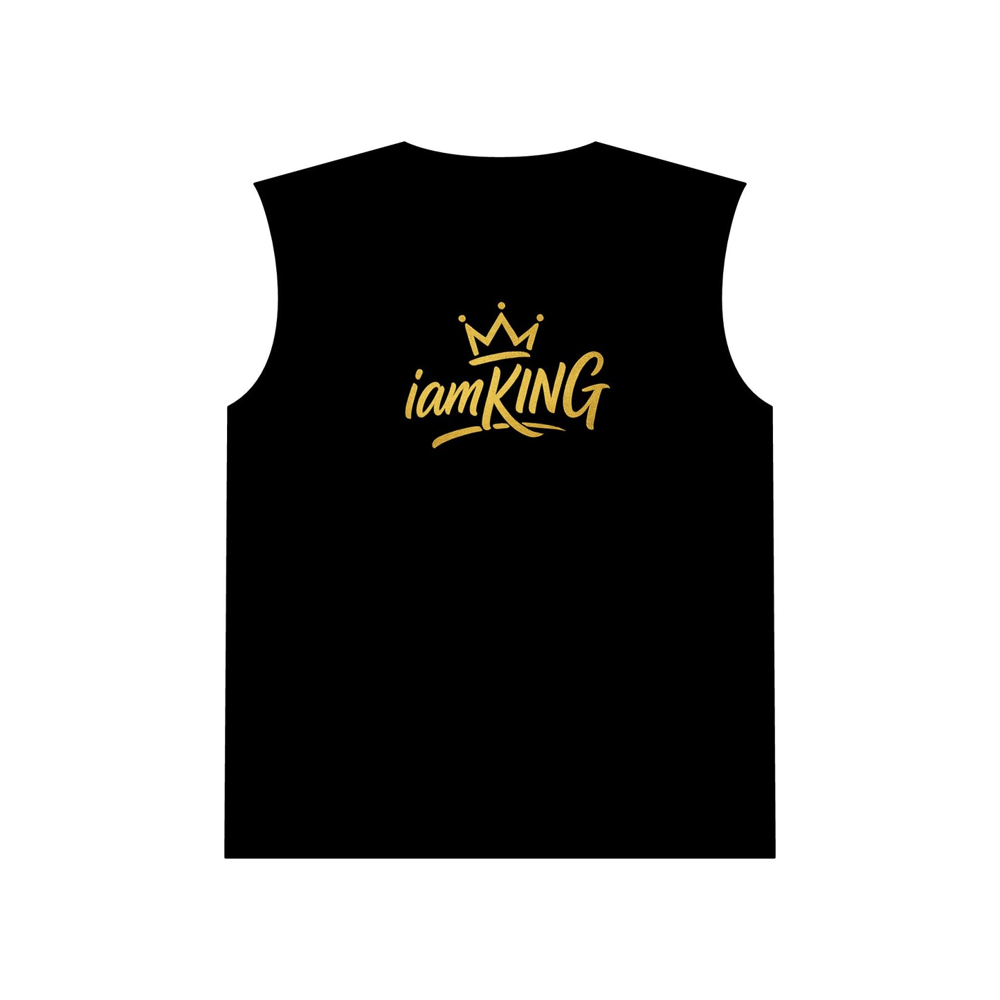 iamKing Muscle Tank — Sleeveless Graphic Tank Top with Gold Crown Logo