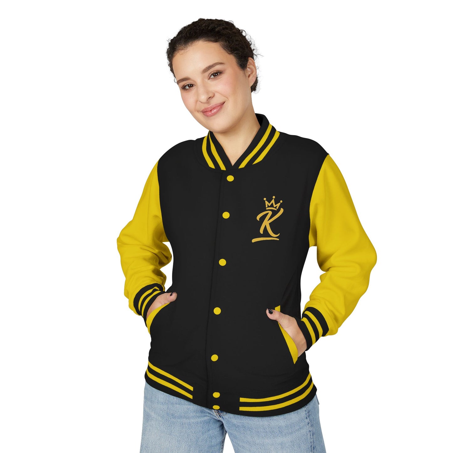 Letterman Jacket - 'iamKing' Gold Varsity Jacket (Fuel Your Best Self)
