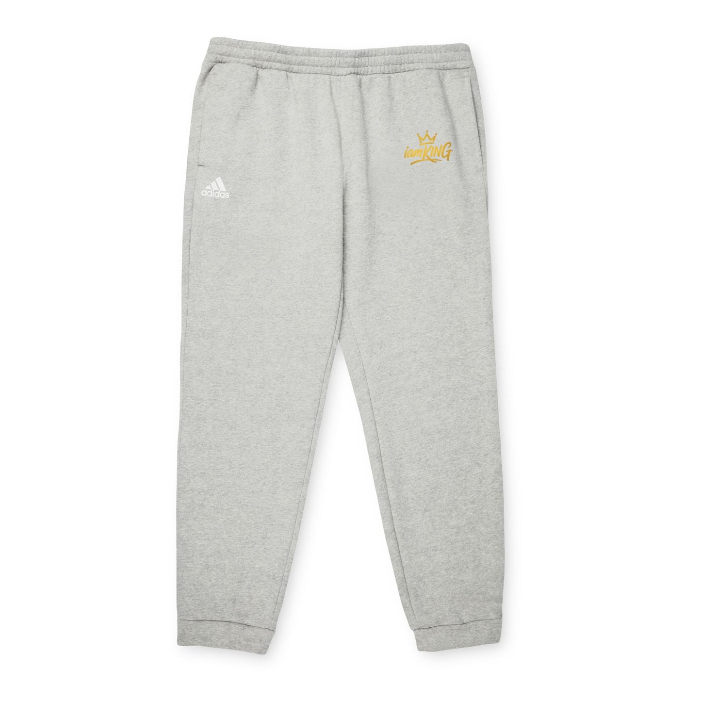 Embroidered Crown Logo Joggers — Charcoal Fleece Sweatpants