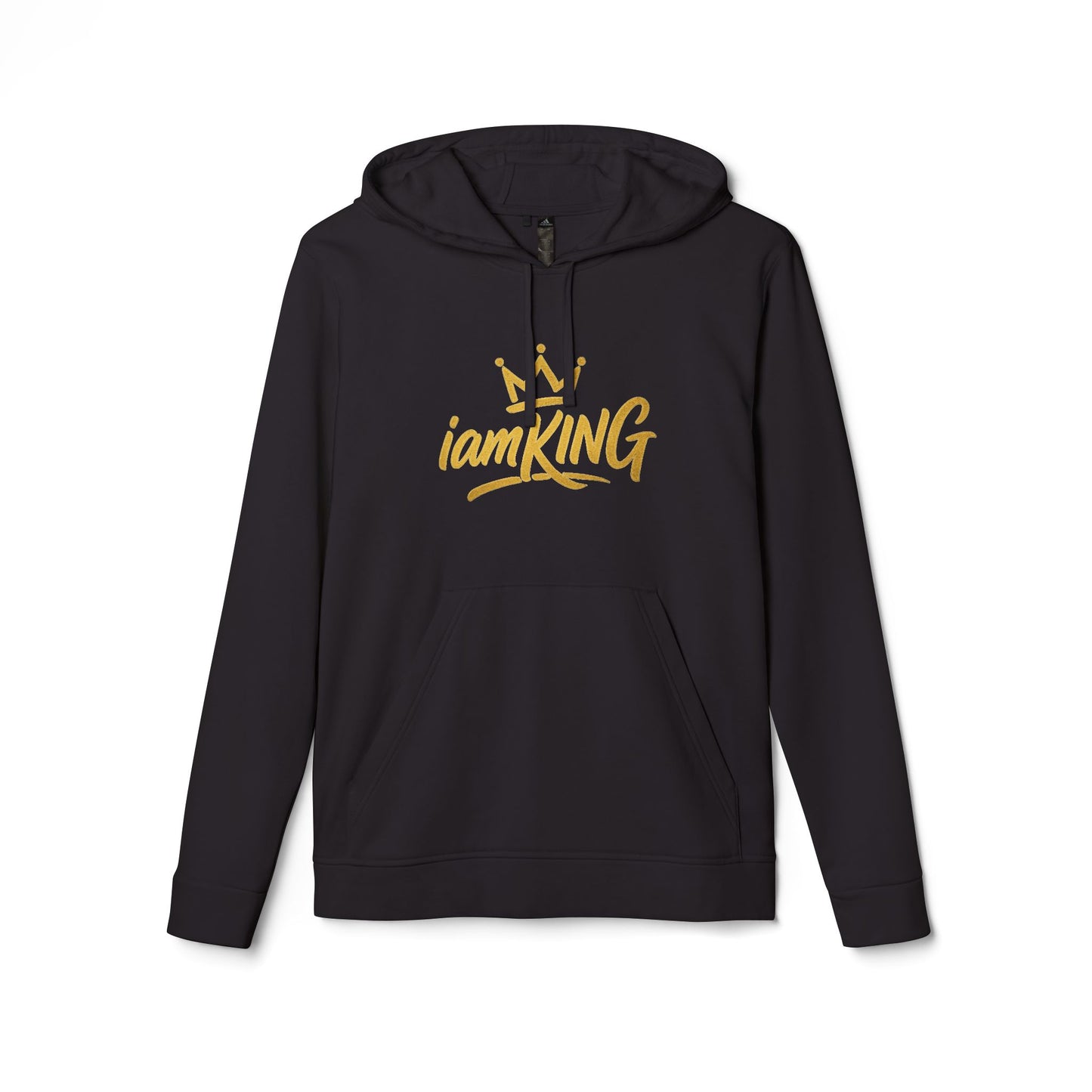 King Graphic Hoodie — "iamKING" Script Logo, Outlift Outlast Outwork Back Design