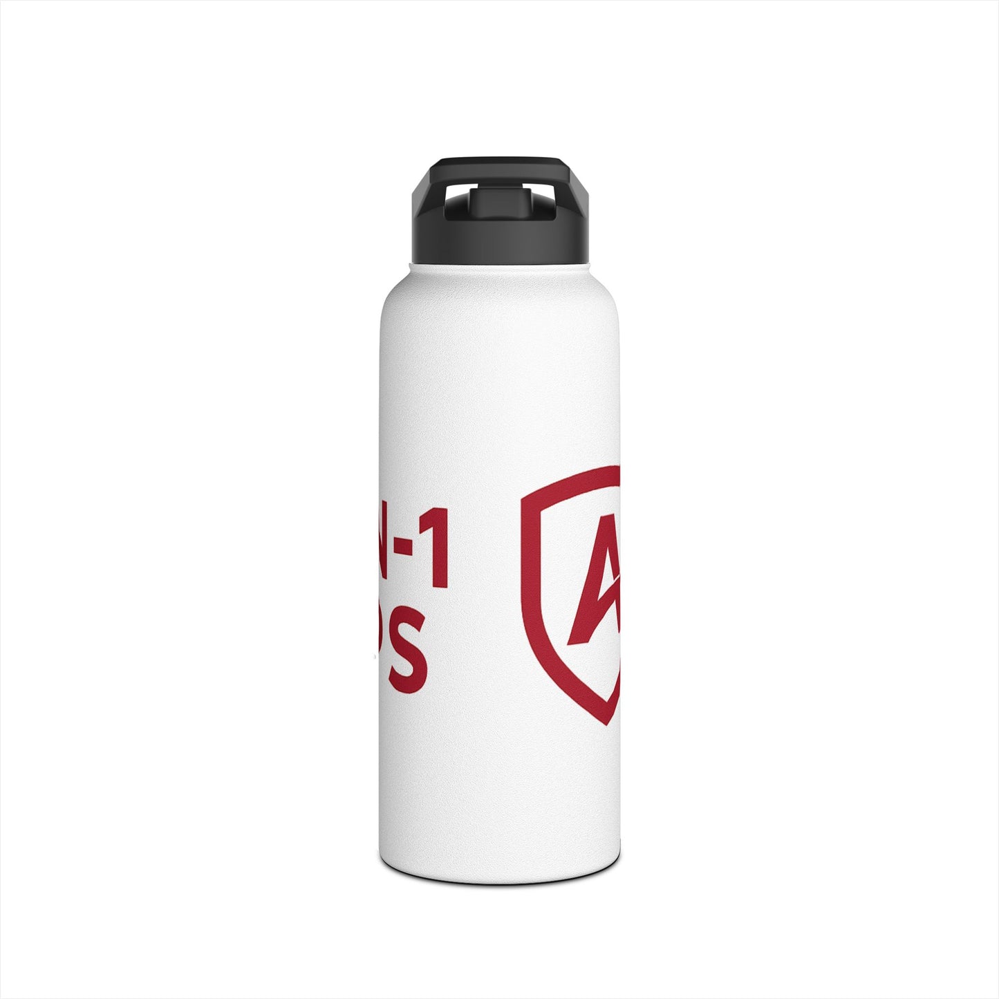 All‑In-1 Supps Stainless Steel Water Bottle — Red Shield Logo