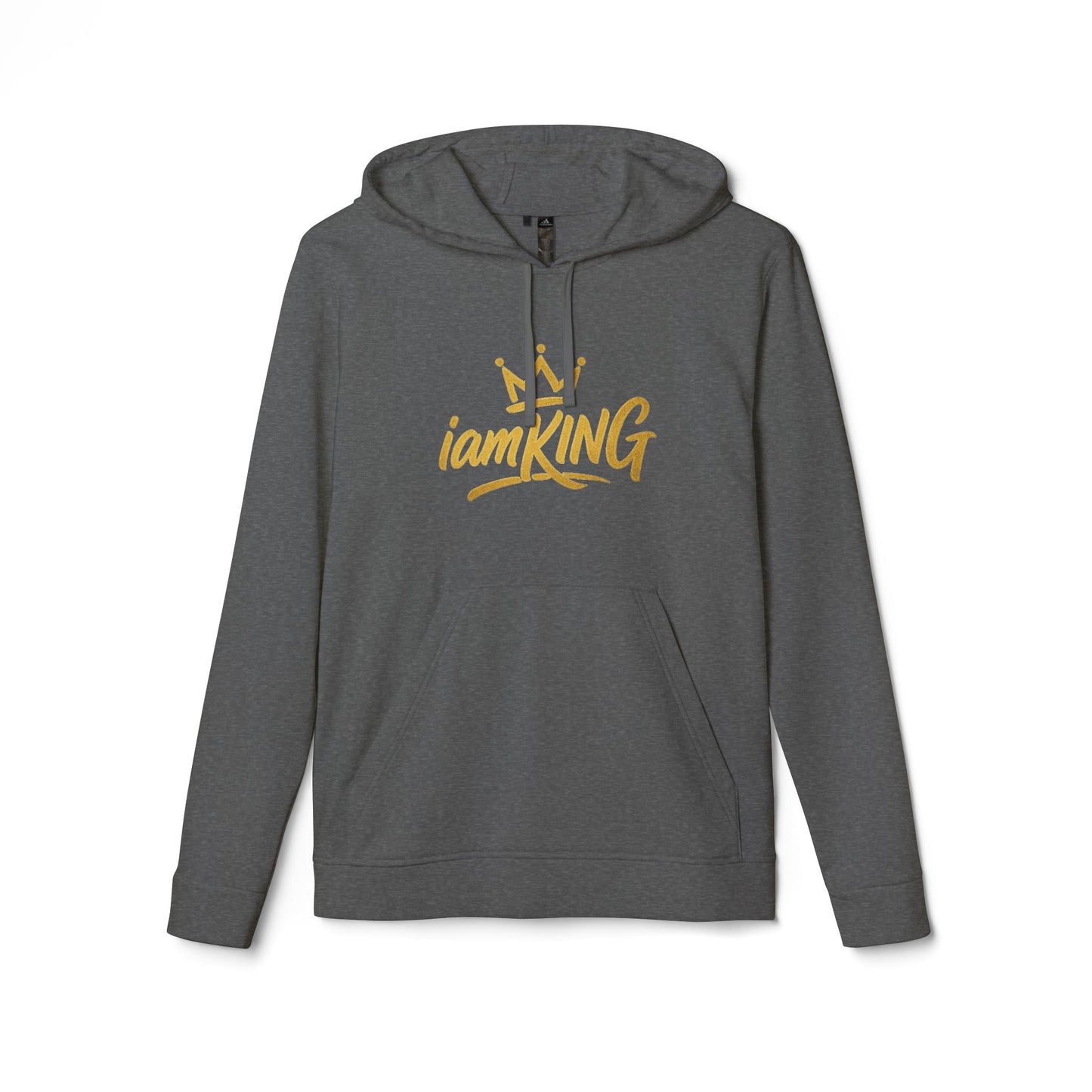 King Graphic Hoodie — "iamKING" Script Logo, Outlift Outlast Outwork Back Design
