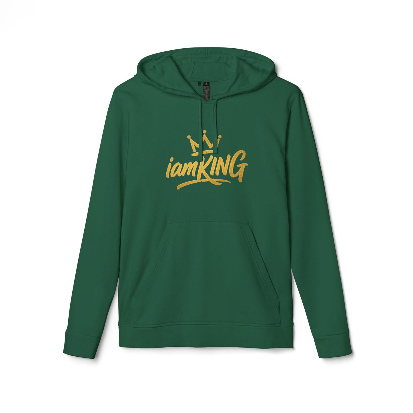King Graphic Hoodie — "iamKING" Script Logo, Outlift Outlast Outwork Back Design
