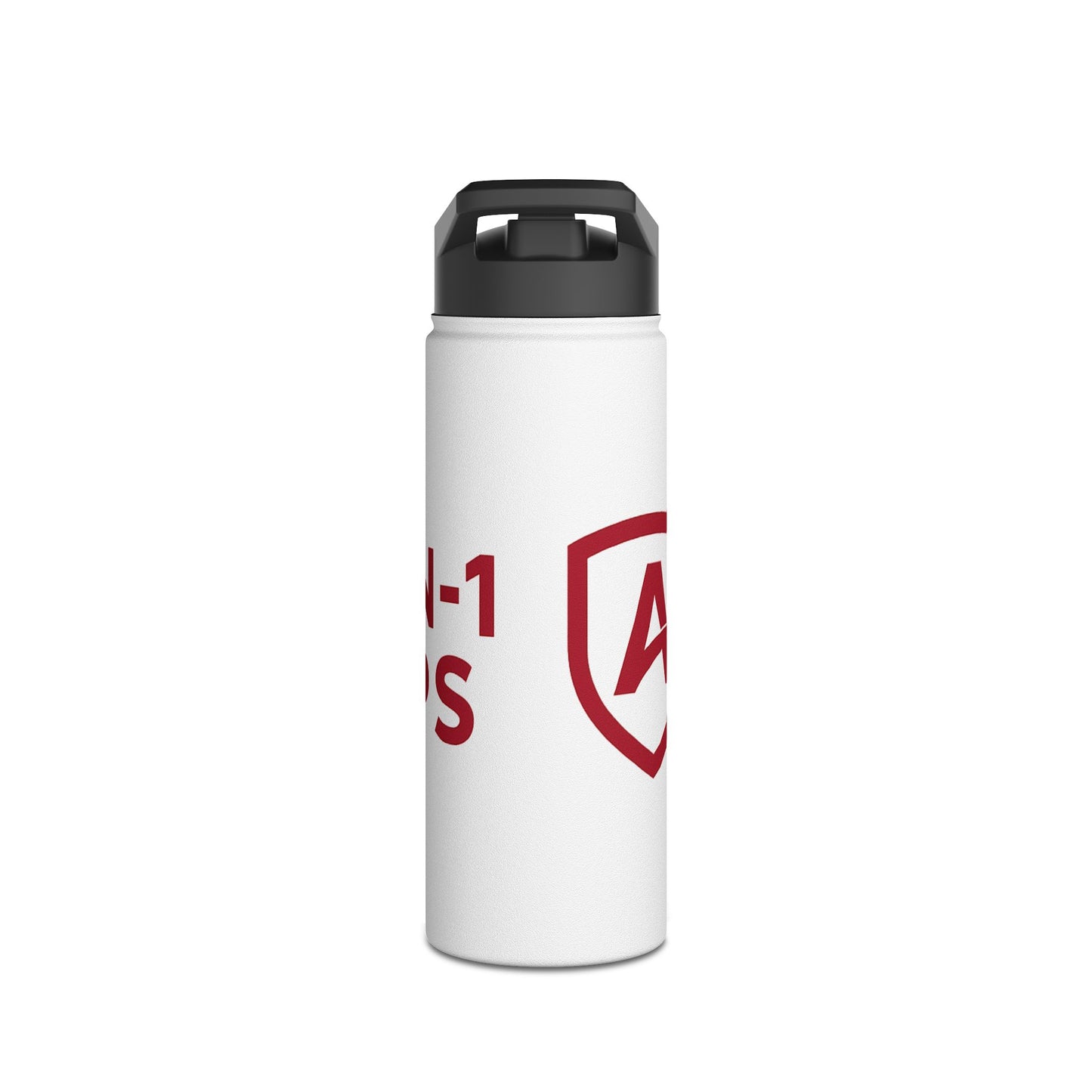 All‑In-1 Supps Stainless Steel Water Bottle — Red Shield Logo