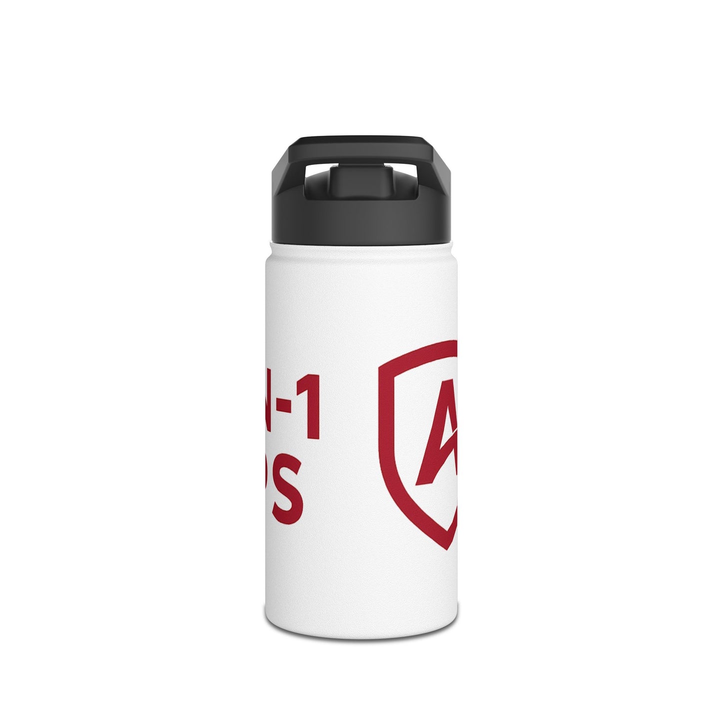 All‑In-1 Supps Stainless Steel Water Bottle — Red Shield Logo