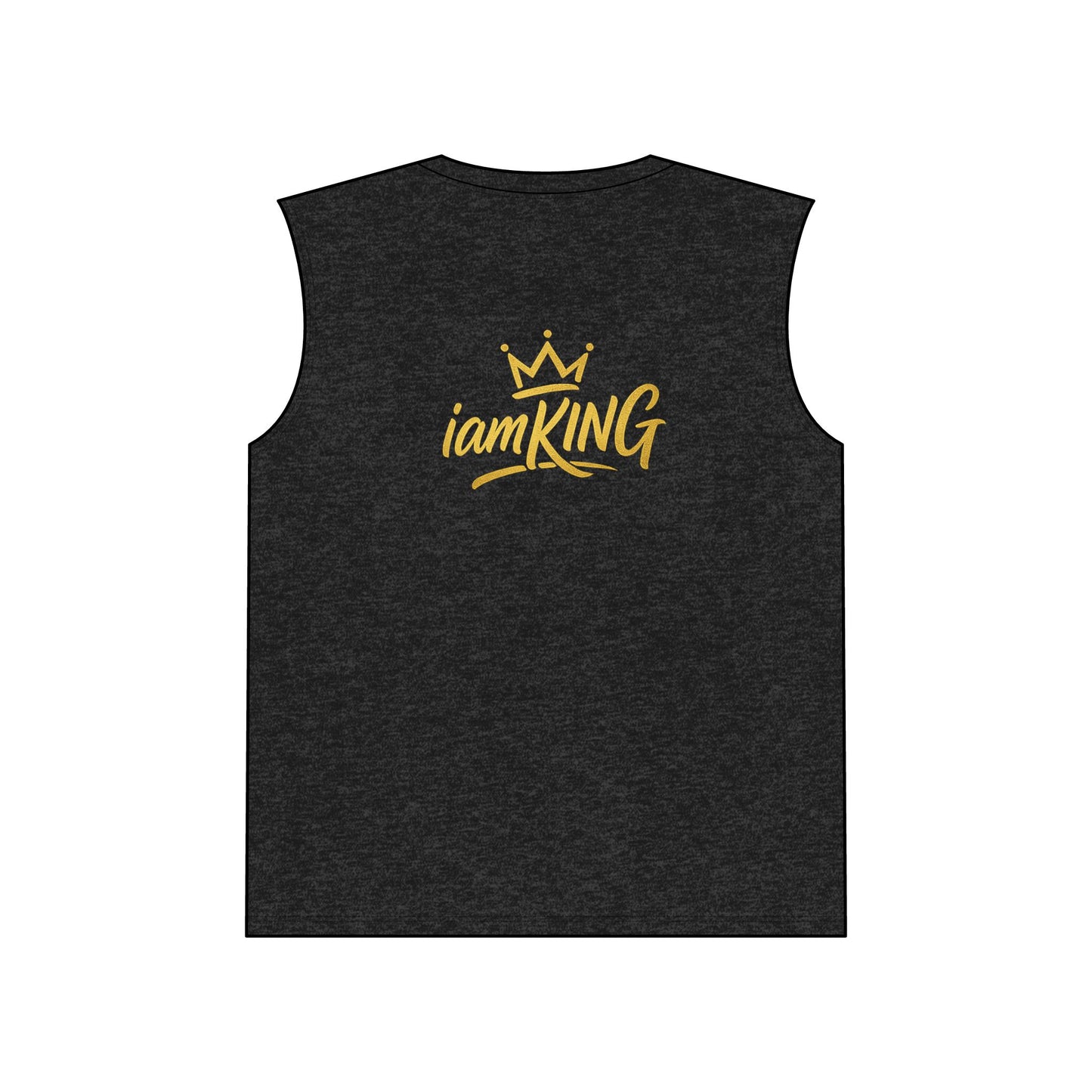 iamKing Muscle Tank — Sleeveless Graphic Tank Top with Gold Crown Logo